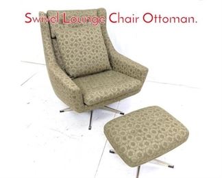 Lot 612 Modernist Floral Rocking Swivel Lounge Chair Ottoman. 
