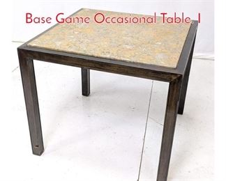 Lot 621 Decorator Marble Top Wood Base Game Occasional Table. I
