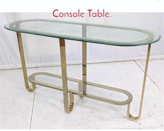 Lot 627 Decorator Brass and Glass Top Console Table. 