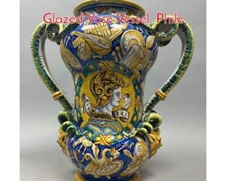 Lot 632 Cantagalli Italian Deruta Tin Glazed Vase Vessel. Phile