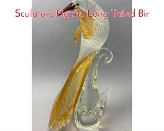 Lot 655 Murano Art Glass Bird Sculpture Figure. Long Tailed Bir