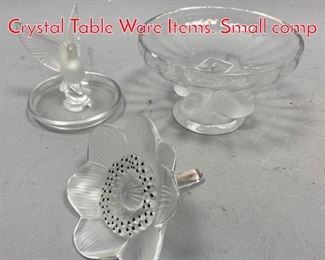 Lot 662 3pc LALIQUE FRANCE Crystal Table Ware Items. Small comp