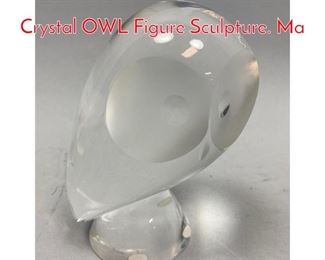 Lot 664 STEUBEN American Clear Crystal OWL Figure Sculpture. Ma