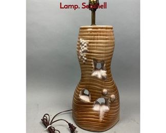 Lot 39 Mid Century Glazed Ceramic Art Pottery Lamp. Seashell 