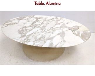 Lot 45 Saarinen Knoll Style Marble Metal Coffee Table. Aluminu