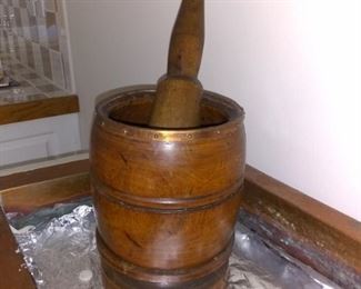 Antique wood apothecary rx mortar 