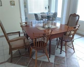 Antique drop leaf table and chairs