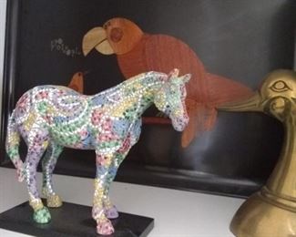 Painted horse art statue