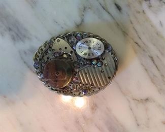 Steampunk art brooch