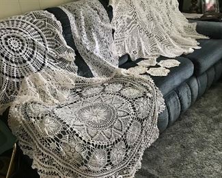 Beautiful crochet table cloths and small doilies ... all handmade