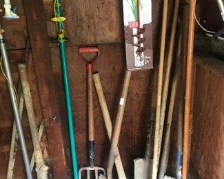 Shovels, rakes, pitch fork and more really cool stuff