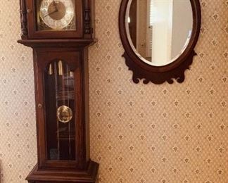 Howard Miller clock and Federal style mirror