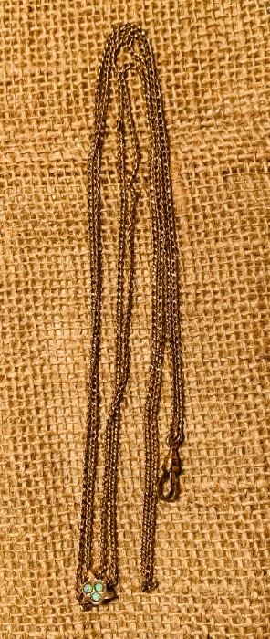 Victorian gold slide necklace (slide has opals)