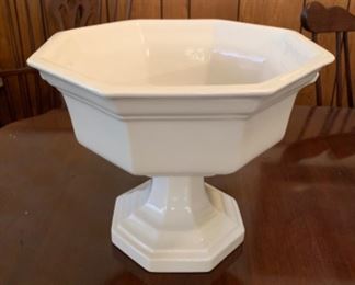 White Ironstone English Staffordshire china large compote