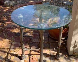 Nice brass base table with glass top