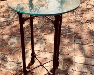 Another side table w/brass base and glass top