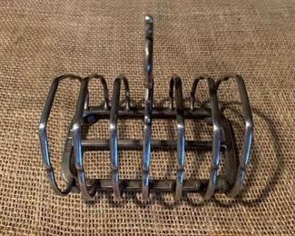 English sterling silver toast rack