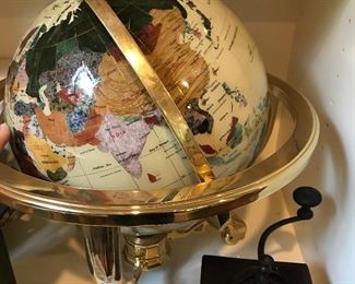 Fine, semi-precious, inlaid globe. 