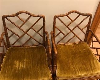 4, Chinese Chippendale/Hollywood Regency chairs with matching table!