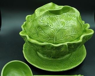 Cabbage soup tureen with ladle