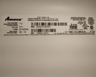 Amana stainless steel fridge - 2015 - model ASD2575BRS01