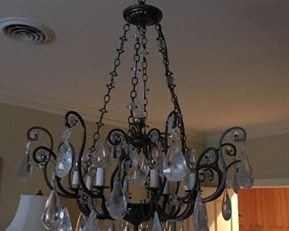 The Dining Room Chandelier with Large Teardrop Crystals, there are also matching sconces!