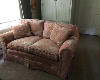 Toile  Fabric Loveseat