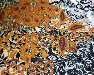 Beautiful Indian duvet cover with two shams, machine crewel work. Queen size no rips or tears, A few minor stains.