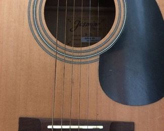 Jasmine S-35 dreadnought acoustic guitar by Taka mine. Has a big, bold sound, is well built and easy to play. Comes with hardshell guitar case and two pics.