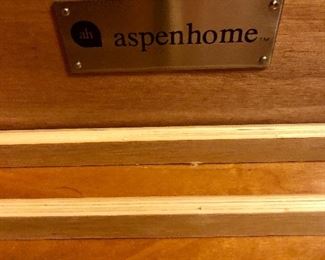 Sectioned drawers. Gorgeous aspenhome bedside desk/table. Matches bed. 