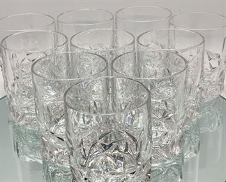 Set of 10 Tiffany Cut Rocks Old Fashion glasses