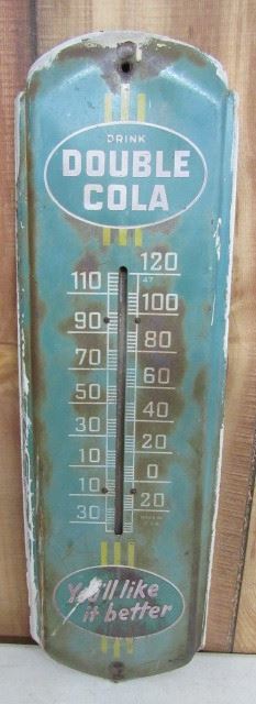 27" Metal Double Cola Thermometer 