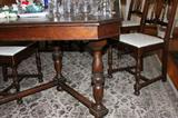 Table with 2 Leaves and 6 Chairs