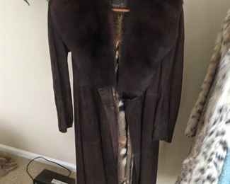 FOX TRIM? SUEDE LEATHER COAT