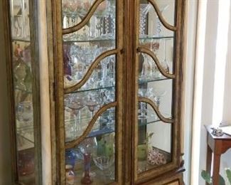 Glassware galore - china cabinet is loaded with stemware