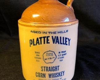 Vintage McCormick Platte Valley Straight Corn Whiskey Stoneware 5" Jug
