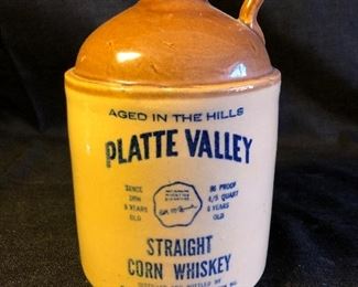 Vintage  McCormick Platte Valley Straight Corn Whiskey Stoneware 5" Jug