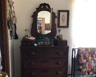 Antique Victorian Dresser with Mirror Circa 1890s