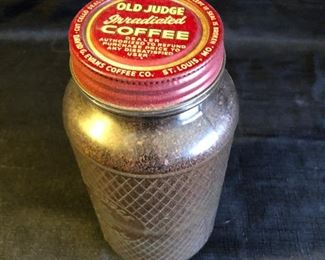 Vintage Old Judge Coffee Jar