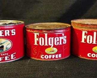 Vintage Folger's Coffee Tins