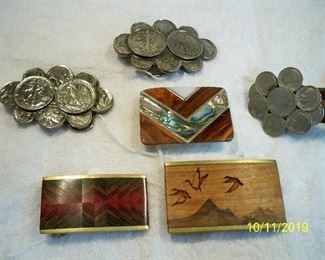 Belt Buckles featuring Coins and stone