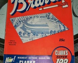 Vintage 1950's Milwaukee Braves Program