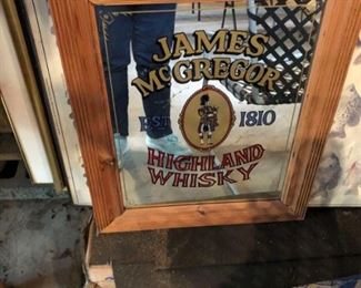 Vintage whiskey bar mirror