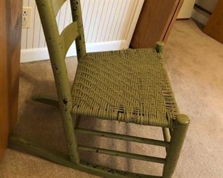 Vintage cane child's rocker-painted