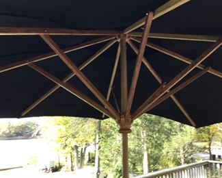 Wood patio umbrella