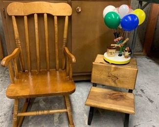 Childrens Rocking Chair and Lamp