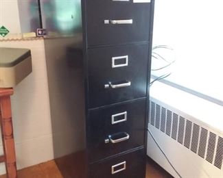 Staples Four Drawer Black File Cabinet