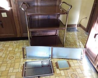 Vintage Serving Cart with Working Outlet