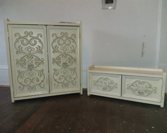Vintage Vanity Cabinet Set