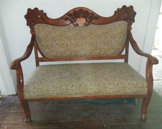 Vintage Wood Love Seat